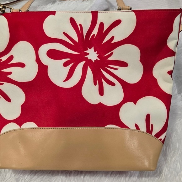 Kate Spade Red and Cream Floral Tote - Picture 4 of 5